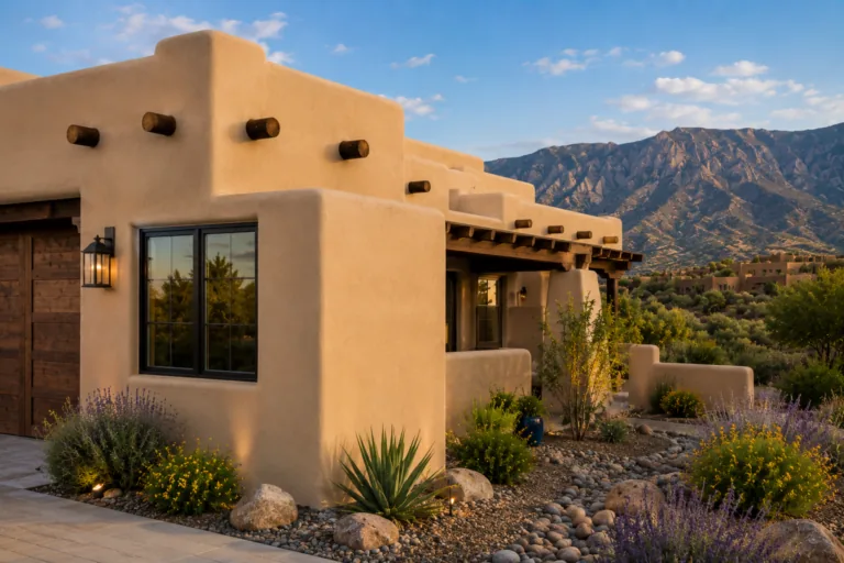 Southwest-style stucco home in New Mexico